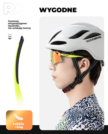 ROCKBROS Okulary Rowerowe TR90 Sportowe Przeciwsłoneczne Wiatroodporne Unisex Ochrona UV400 Okulary i gogle