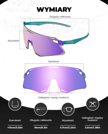 ROCKBROS Okulary Rowerowe TR90 Sportowe Przeciwsłoneczne Wiatroodporne Unisex Ochrona UV400 Okulary i gogle