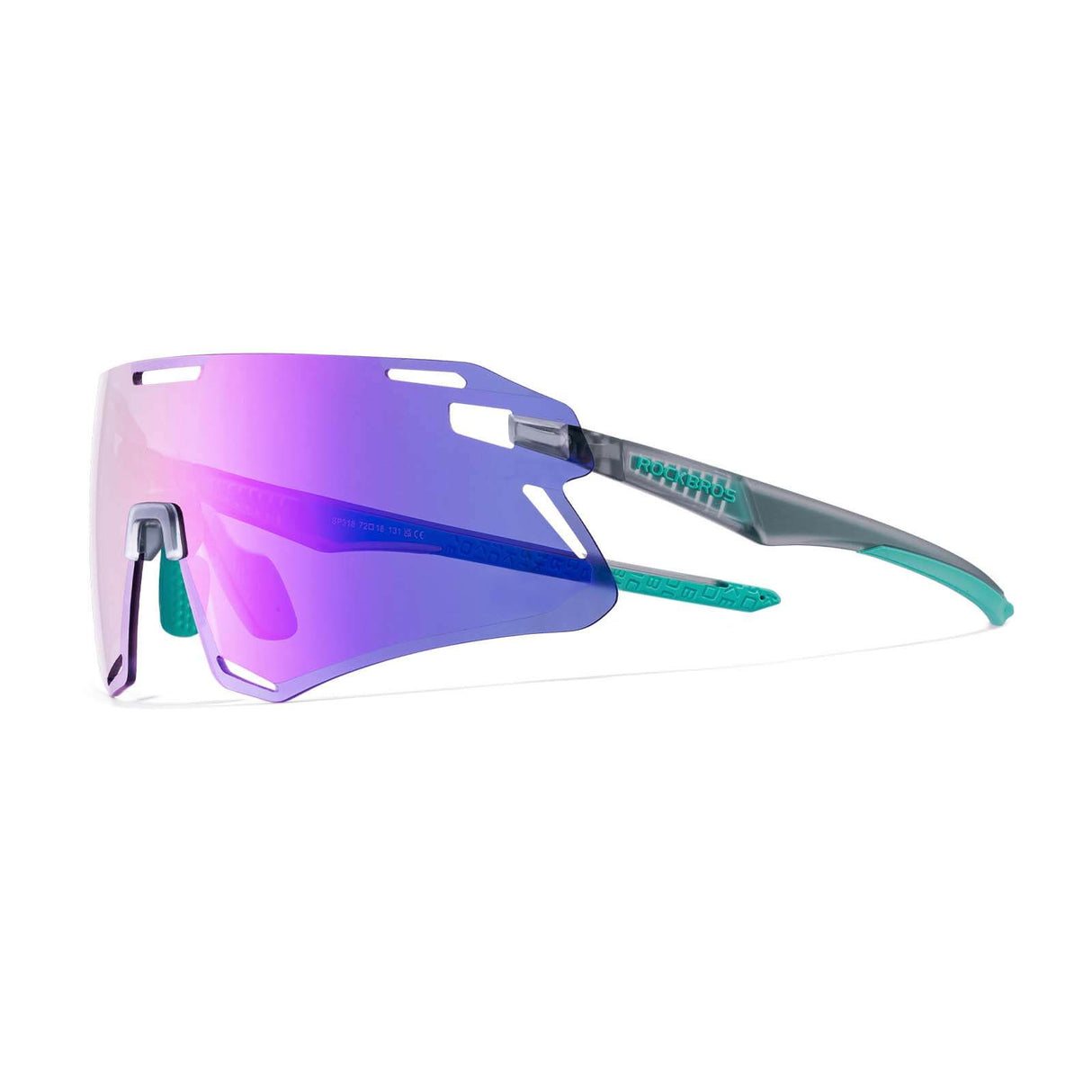 ROCKBROS Okulary Rowerowe TR90 Sportowe Przeciwsłoneczne Wiatroodporne Unisex Ochrona UV400 Okulary i gogleFioletowo-Zielony