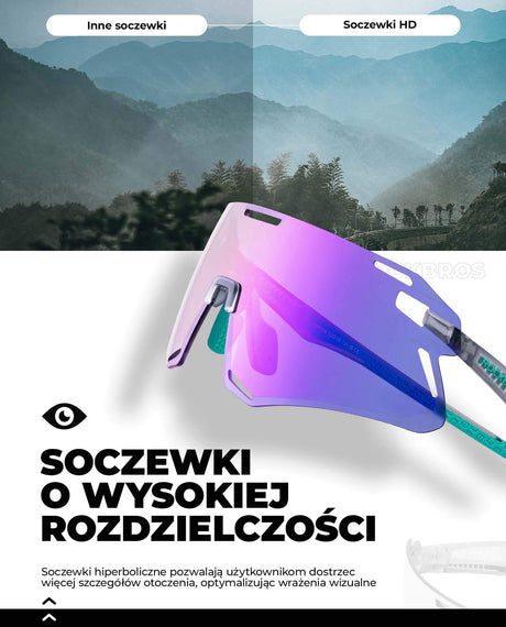 ROCKBROS Okulary Rowerowe TR90 Sportowe Przeciwsłoneczne Wiatroodporne Unisex Ochrona UV400 Okulary i gogle