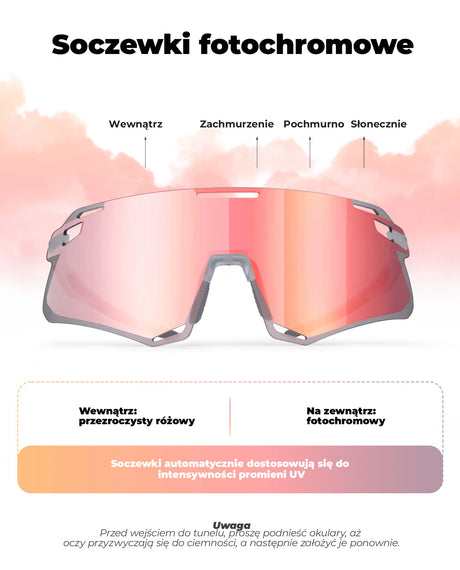 ROCKBROS Okulary Rowerowe TR90 Sportowe Przeciwsłoneczne Wiatroodporne Unisex Ochrona UV400 Okulary i gogle