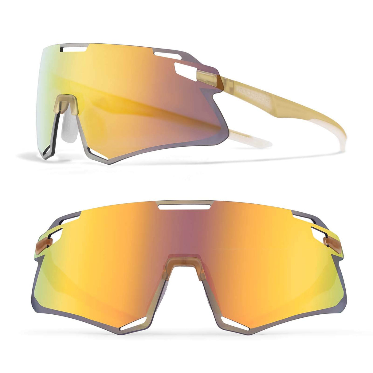 ROCKBROS Okulary Rowerowe TR90 Sportowe Przeciwsłoneczne Wiatroodporne Unisex-Złoty