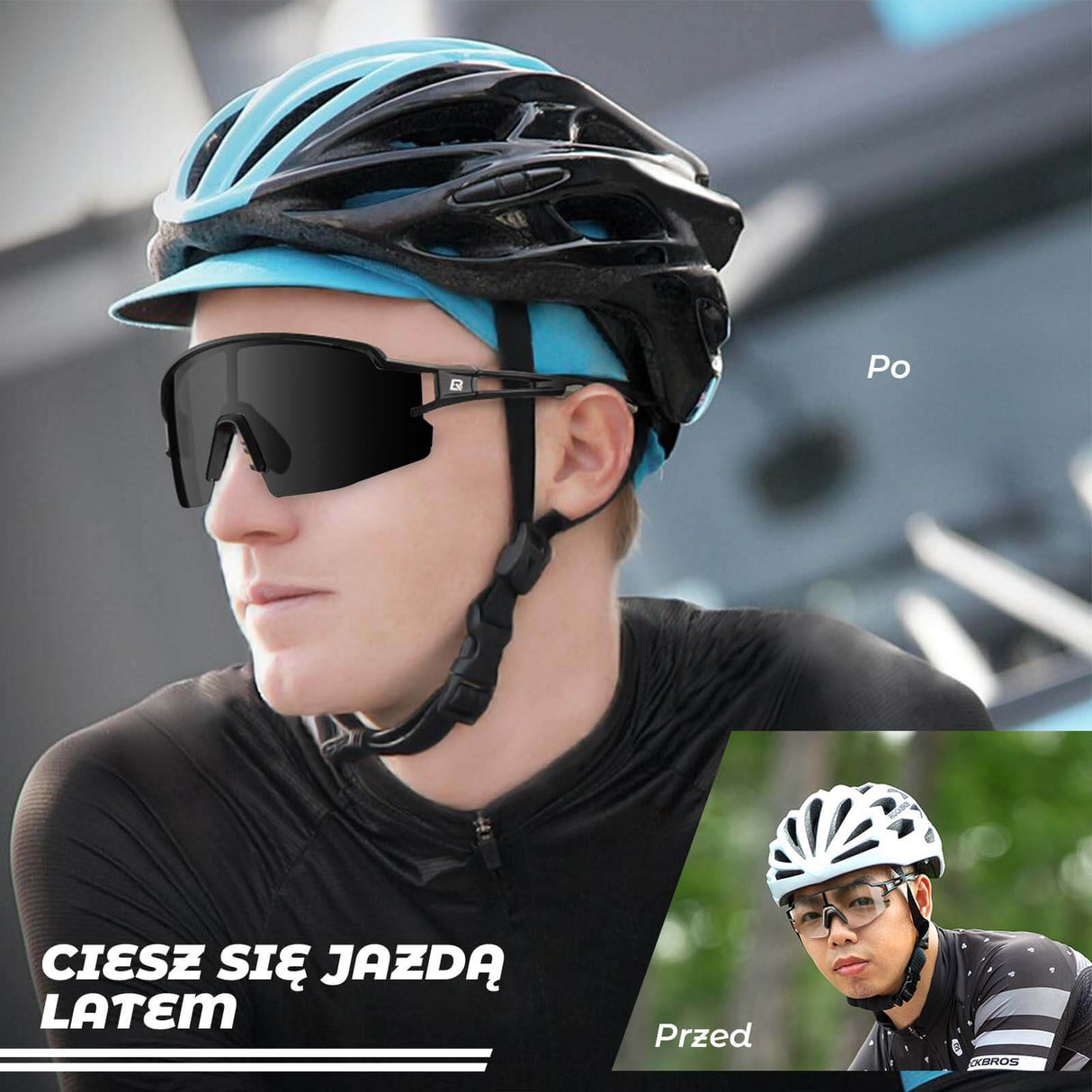 ROCKBROS ROCKBROS Okulary Rowerowe UV400 Fotochromowe Przeciwsłoneczne Wiatroszczelne Czarny Okulary i gogle