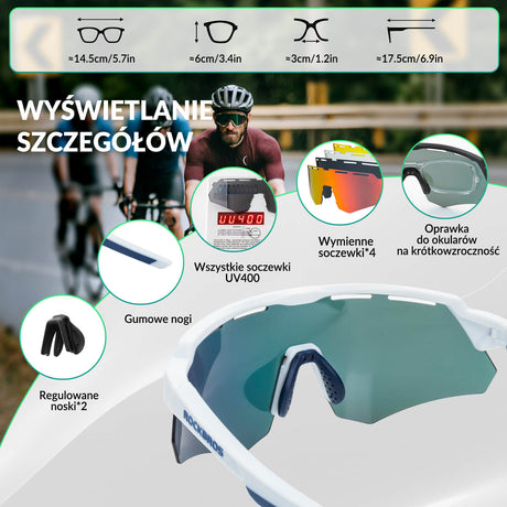 ROCKBROS Polaryzacyjne Okulary z 4 Wymiennymi Soczewkami Okulary i gogle