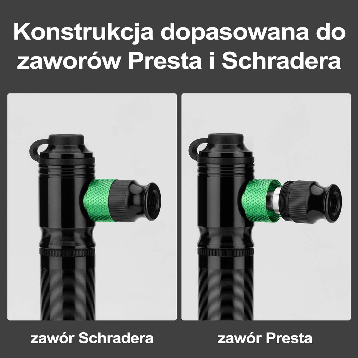ROCKBROS Pompka Rowerowa Aluminiowa Ręczna 110PSI Zawory Presta i Schradera Pompki rowerowe