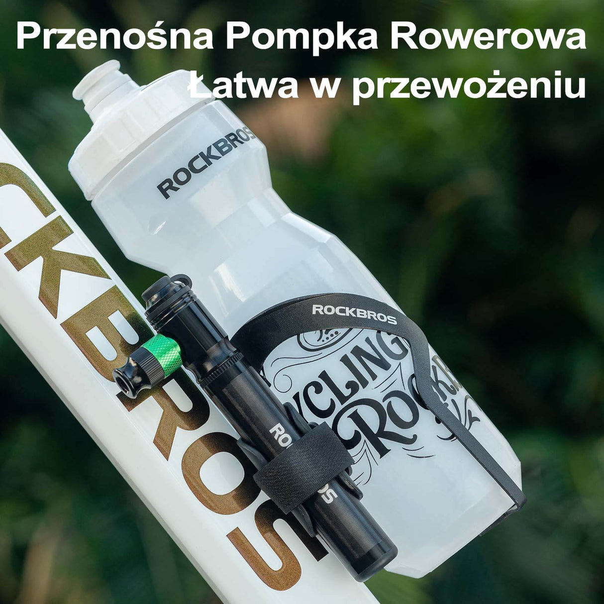 ROCKBROS Pompka Rowerowa Aluminiowa Ręczna 110PSI Zawory Presta i Schradera Pompki rowerowe