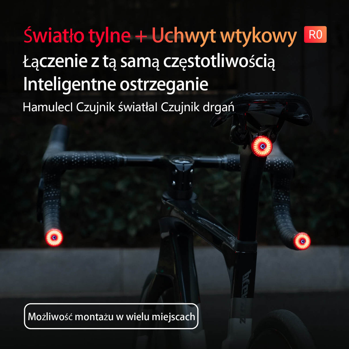 ROCKBROS Inteligentne Światło Tylne na Rower-R0 Światła rowerowe