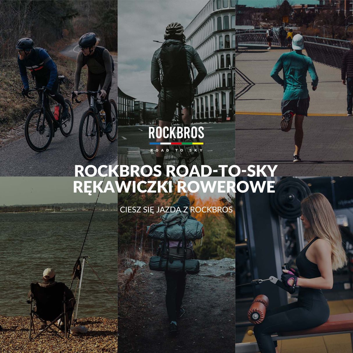ROCKBROS Rękawiczki Rowerowe Pełne Palce Dotykowe Oddychające Unisex Lato Rękawiczki