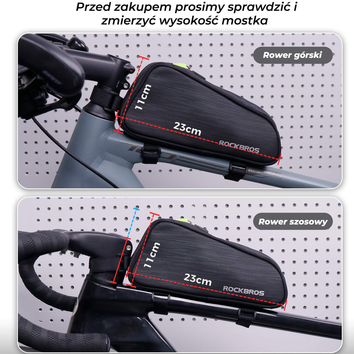 ROCKBROS Torba Rowerowa na Górną Rurę Smukła-045 Torby na ramę