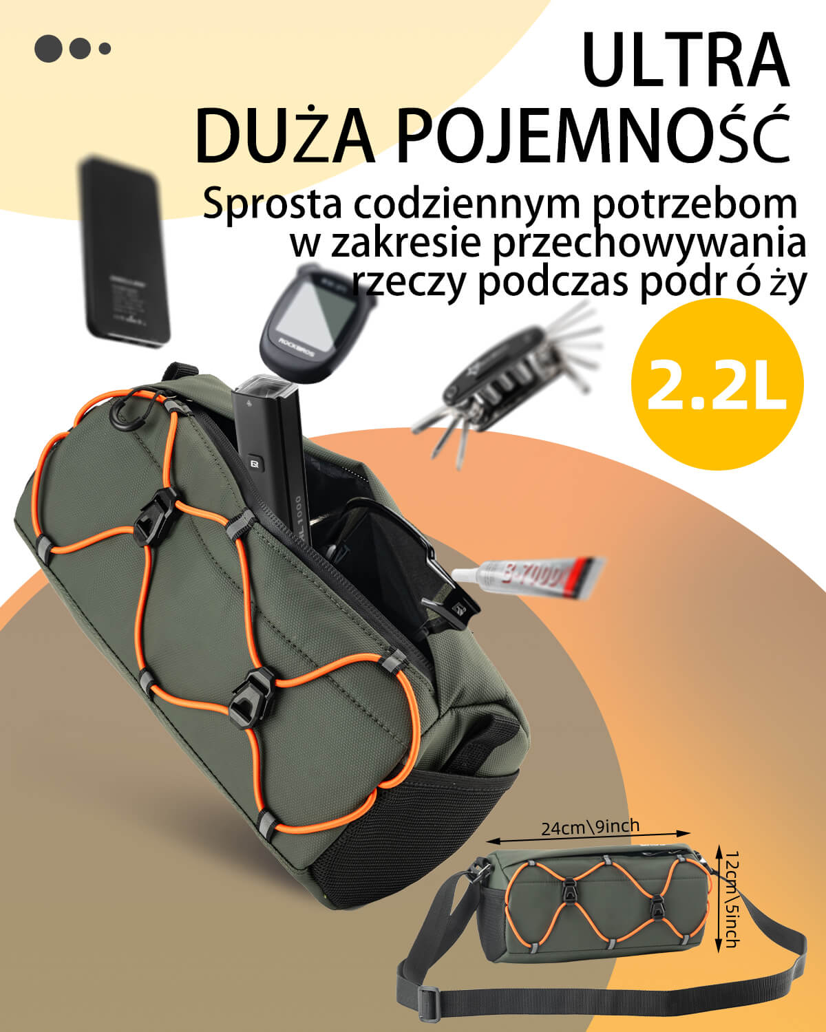 ROCKBROS Torba rowerowa Przednia Sześciokątna -W012 Torby na kierownicę