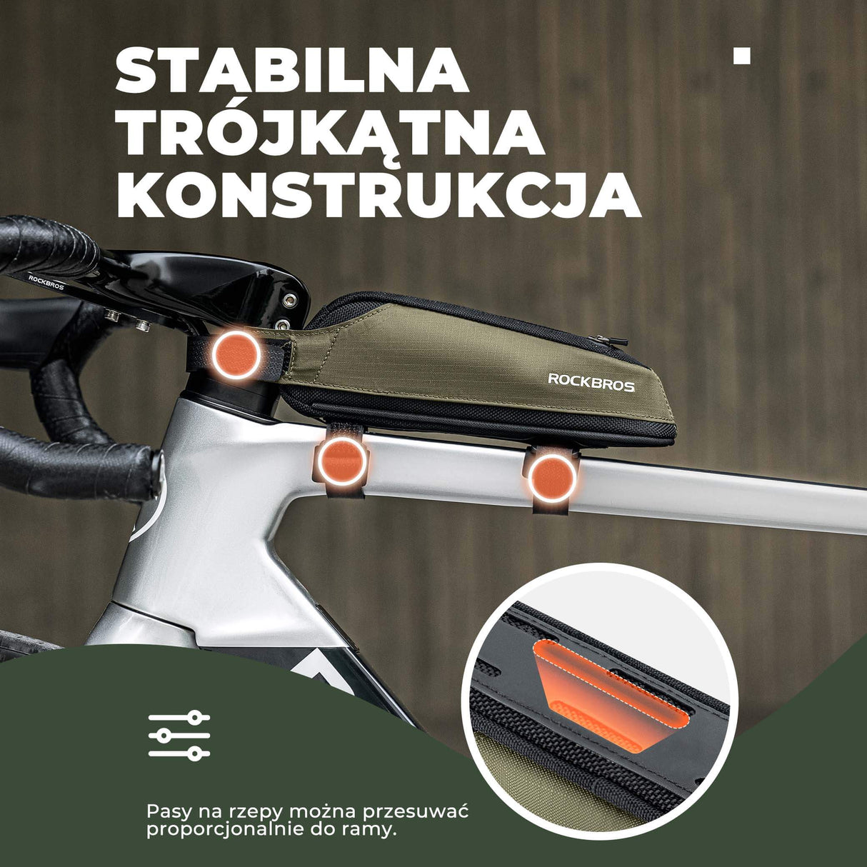 ROCKBROS Torba Rowerowa na Ramę Torby pod ramę Odblaskowa 0.65/1.4L Torby na ramę