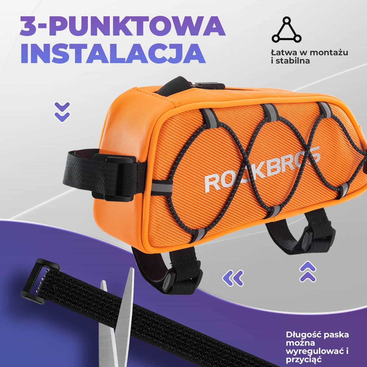 ROCKBROS Torba na Ramę Roweru 1L Odblaskowa -039-1 Torby na ramę