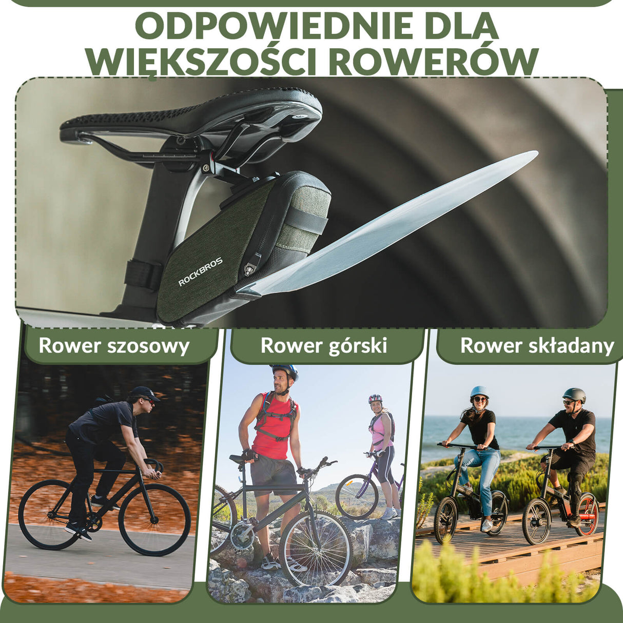 ROCKBROS Torba Podsiodłowa z Błotnikami PVC do Roweru -C53 Torby podsiodłowe