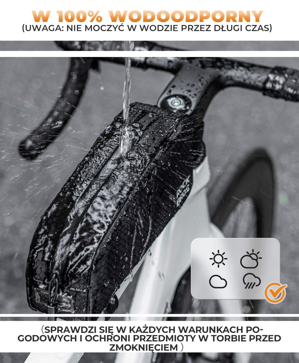 ROCKBROS Torba na ramę roweru Odblaskowa Wąska Krawędź-077 Torby na ramę