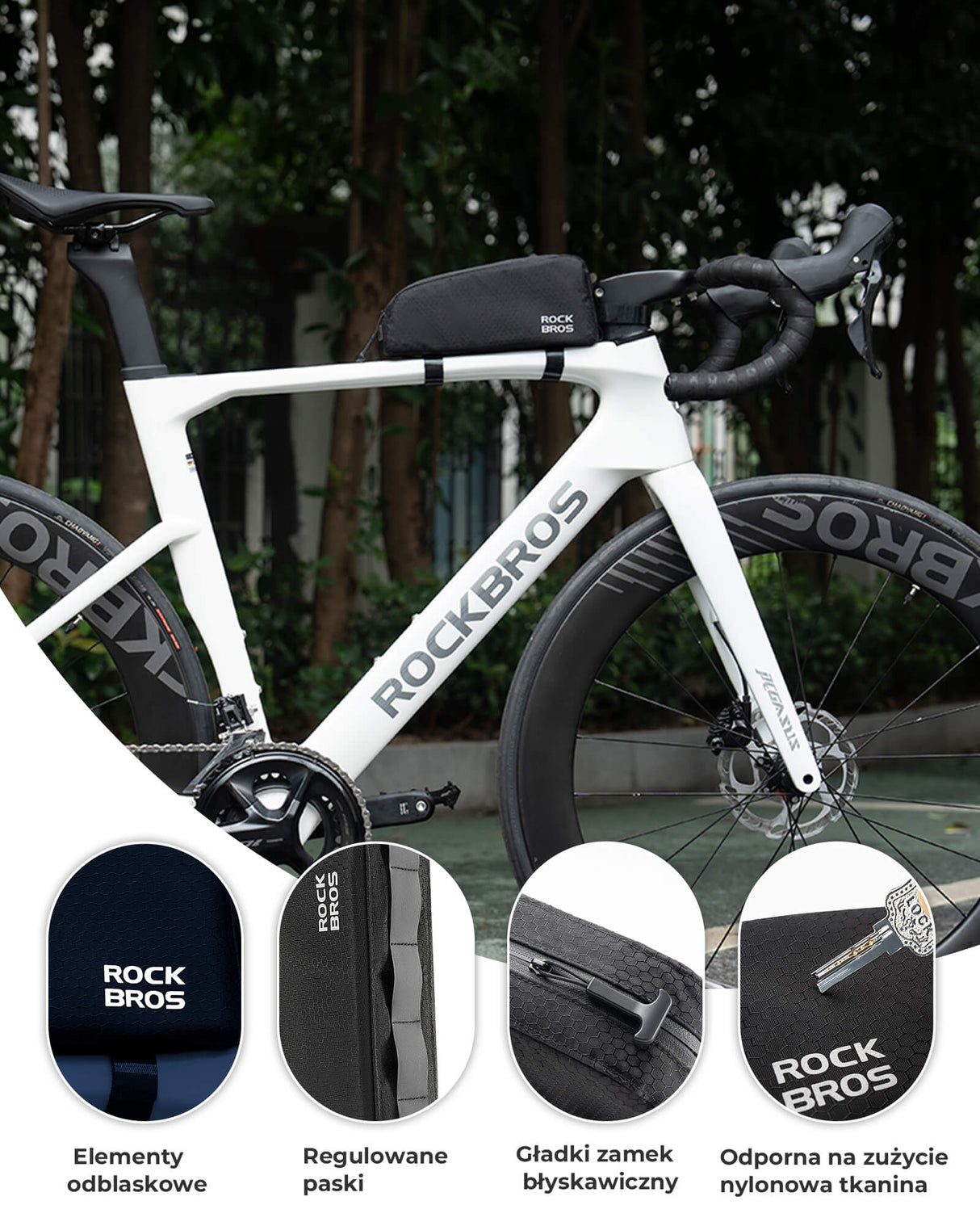 ROCKBROS Torba na ramę roweru Odblaskowa Wąska Krawędź-077 Torby na ramę