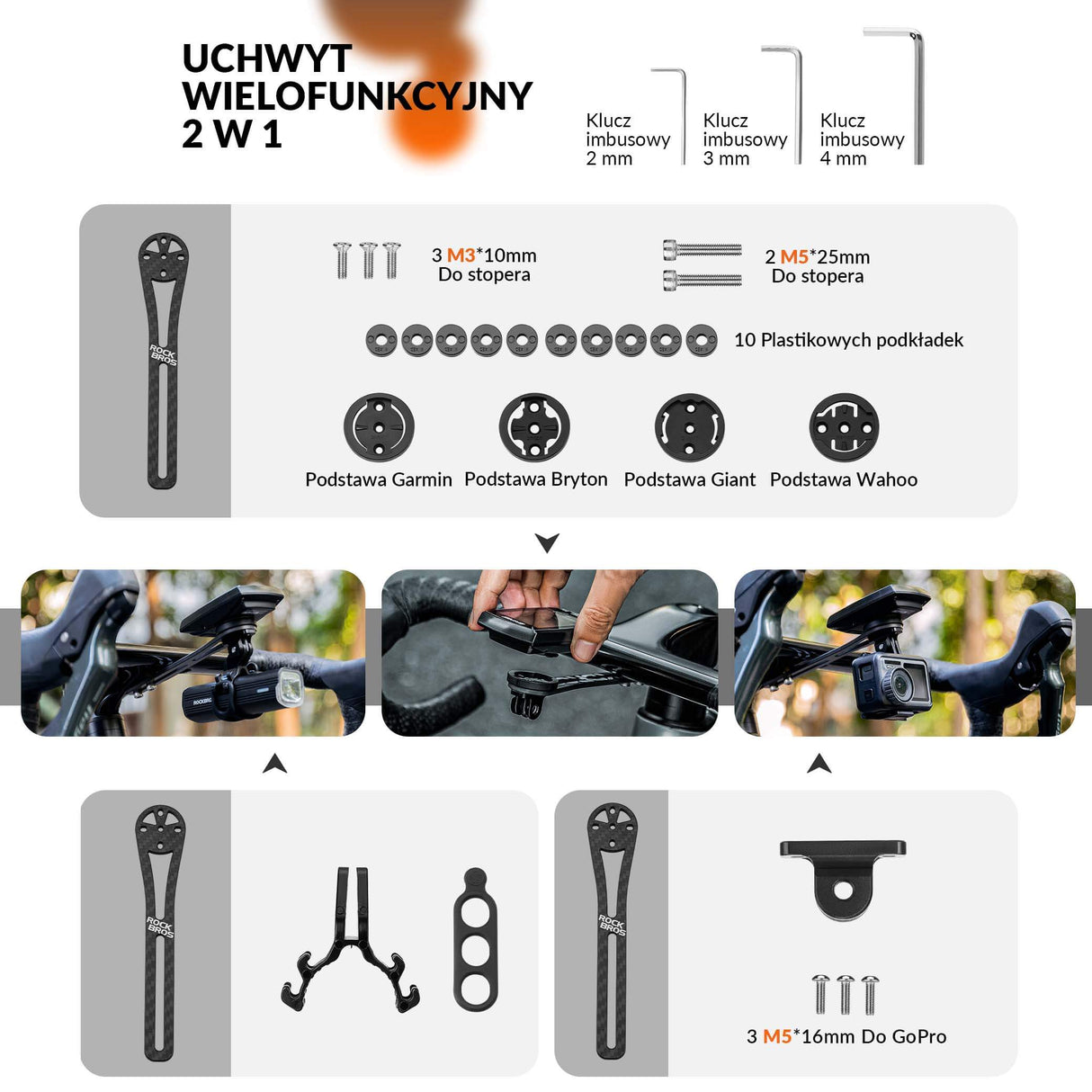 ROCKBROS Uchwyty na Licznik Rowerowy Uchwyty na licznik