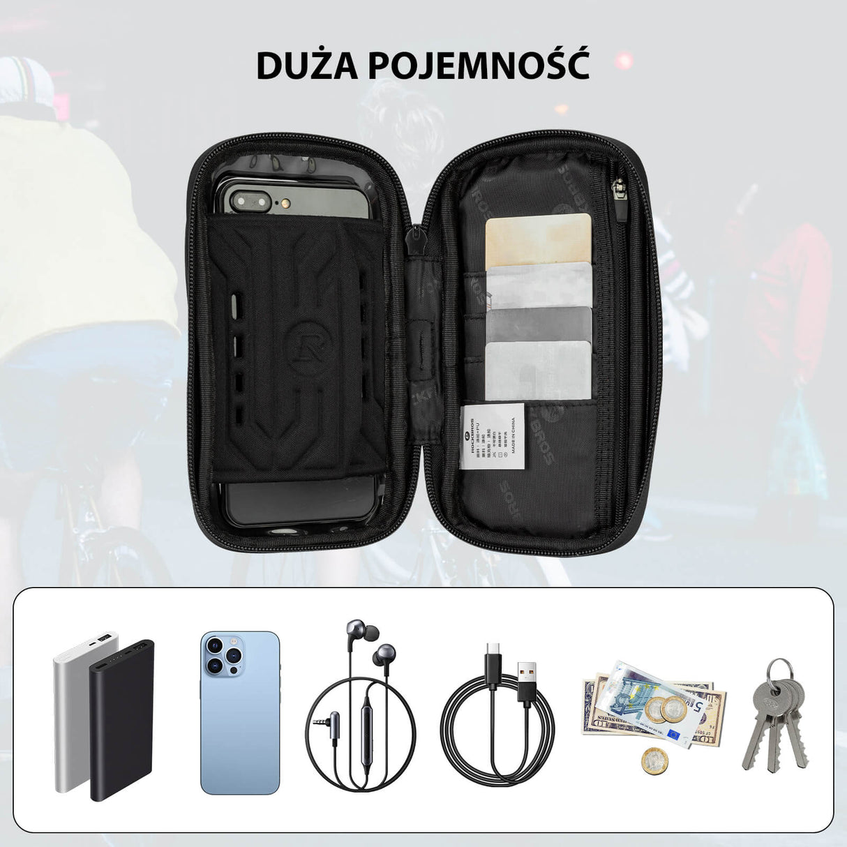 ROCKBROS Wodoodporna Torba Rowerowa na Telefon 6,7" Obrót 360° Torby z uchwytem na telefon
