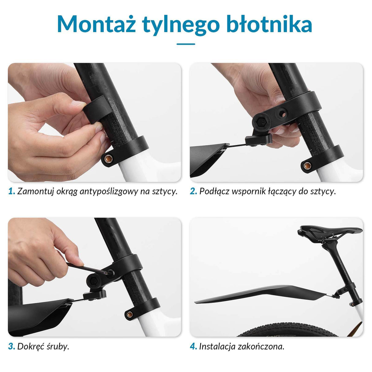 ROCKBROS ROCKBROS Zestaw Błotników Rowerowych 24-28” z Osłoną Przeciwbryzgową Błotniki