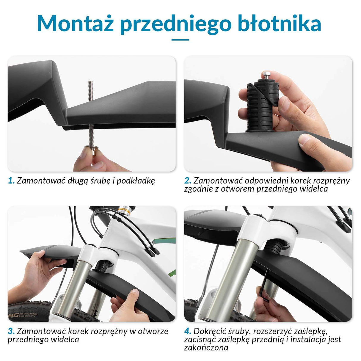 ROCKBROS ROCKBROS Zestaw Błotników Rowerowych 24-28” z Osłoną Przeciwbryzgową Błotniki