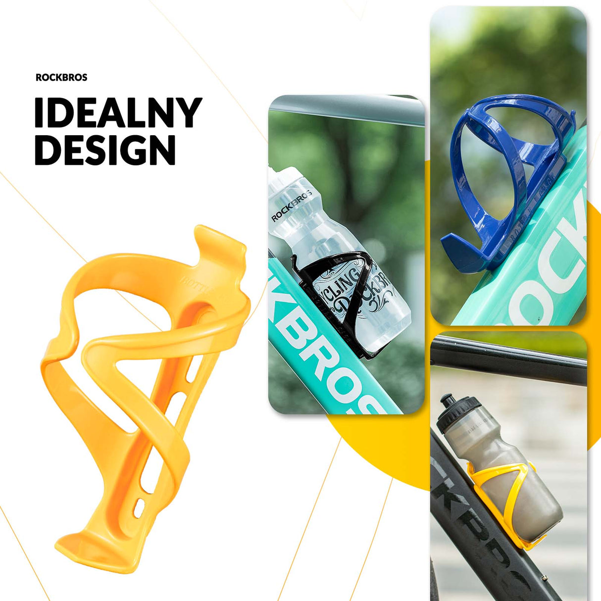 ROCKBROS Uchwyt Rowerowy na Butelkę Bidon Koszyk Uniwersalny - Kolor do wyboru