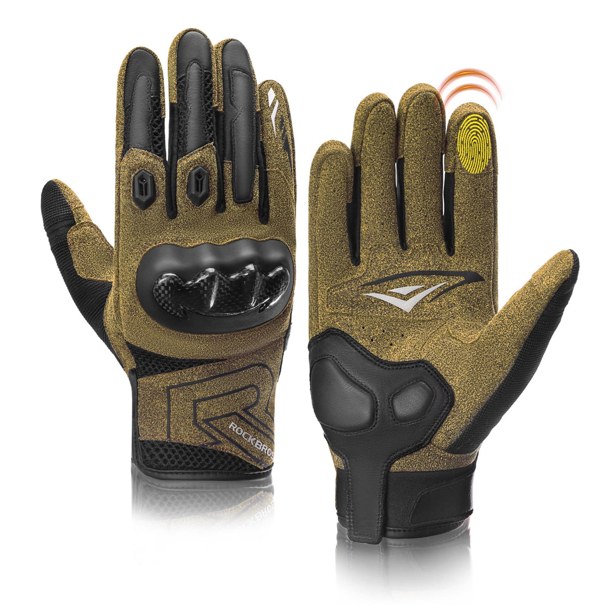 ROCKBROS Rękawice Rowerowe z Pełnymi Palcami i Ekranem Dotykowym Wiosna i Jesień-MT027 Rękawiczki