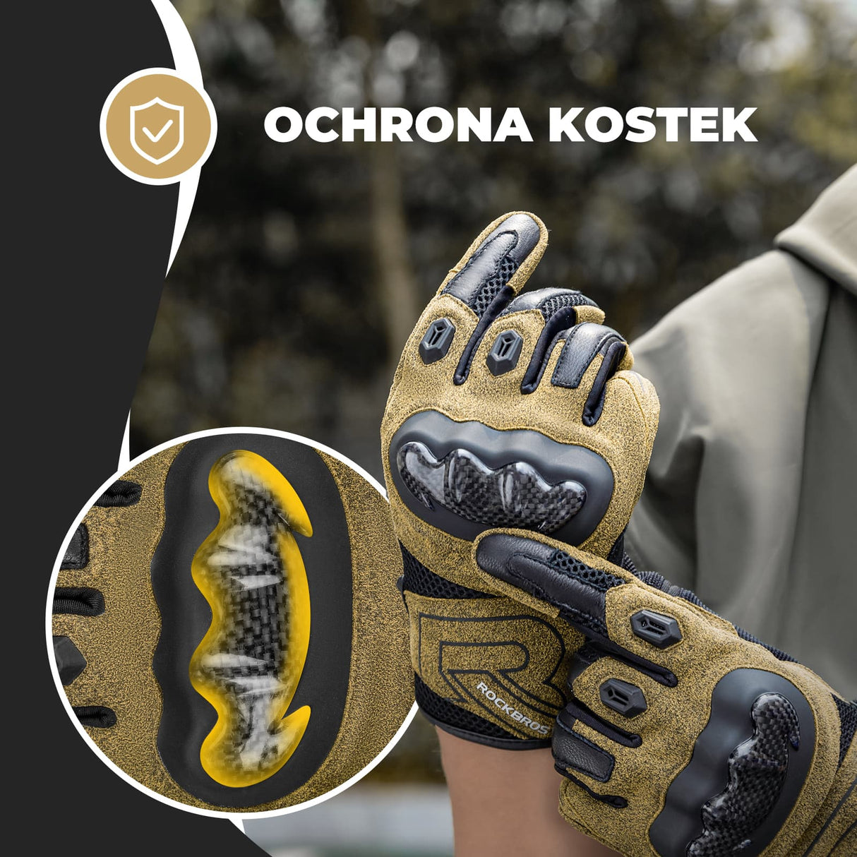 ROCKBROS Rękawice Rowerowe z Pełnymi Palcami i Ekranem Dotykowym Wiosna i Jesień-MT027 Rękawiczki