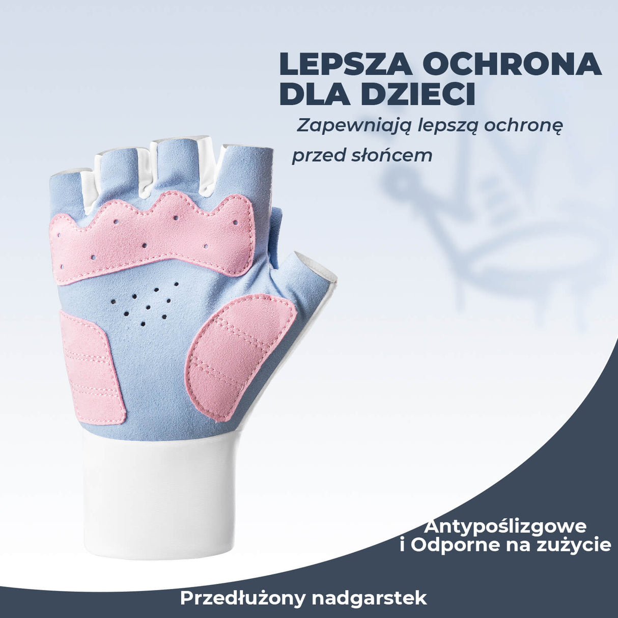 ROCKBROS Rękawiczki Dziecięce Rowerowe z Półpalcami Rękawiczki