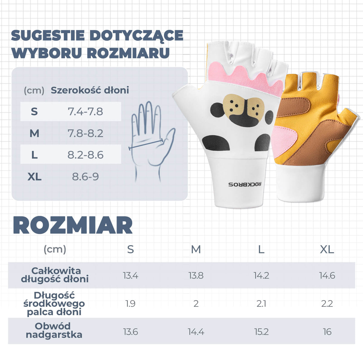 ROCKBROS Rękawiczki Dziecięce Rowerowe z Półpalcami Rękawiczki