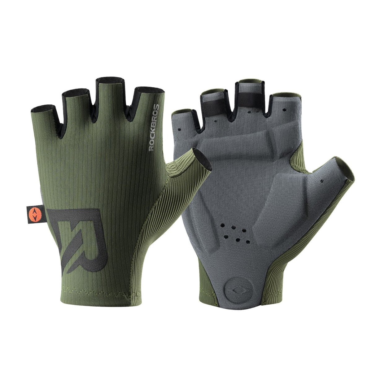 ROCKBROS Rękawiczki Rowerowe Double Arrow Palm Pad Half Finger -S399 RękawiczkiMatowy zielony S
