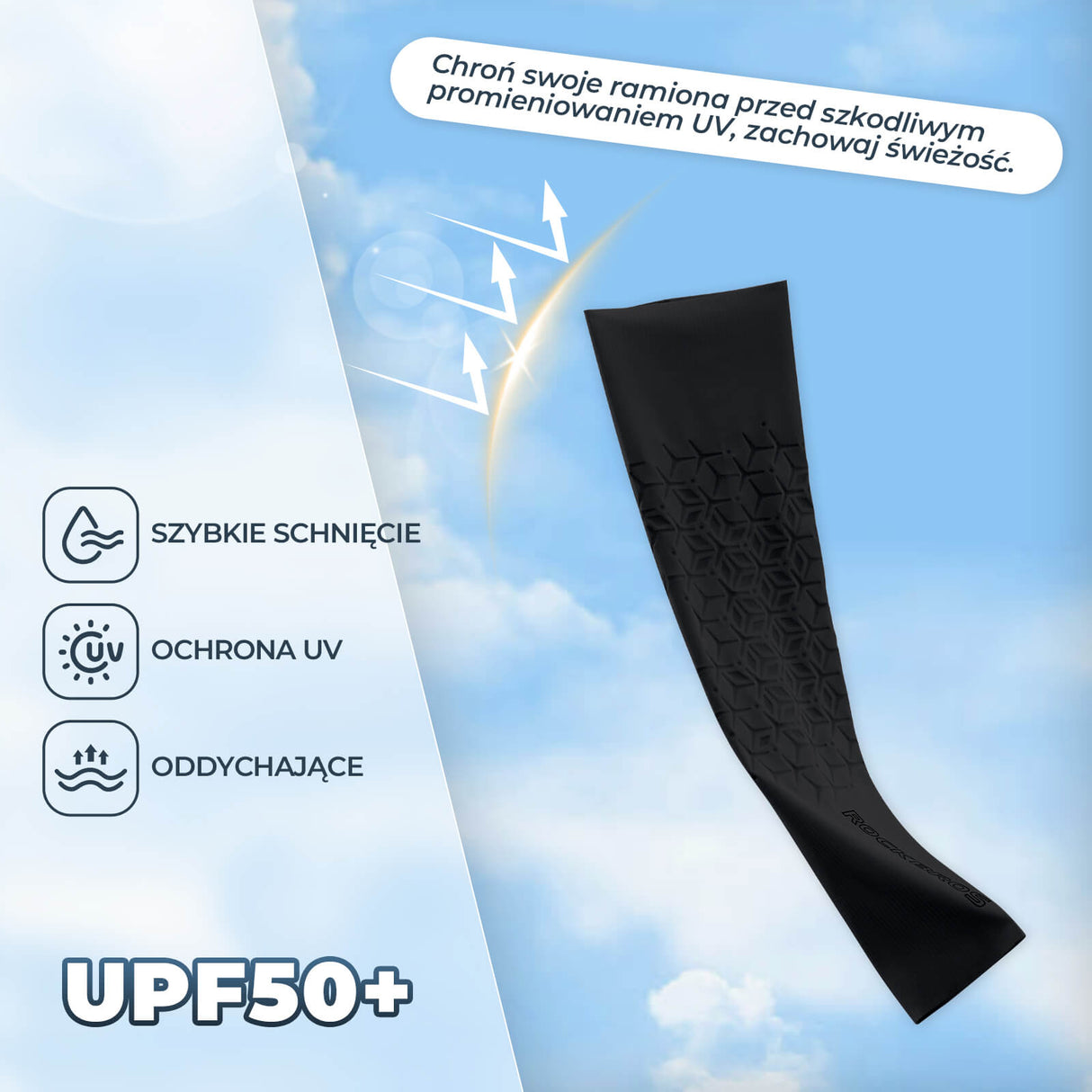 ROCKBROS Rękawy Rowerowe 4D Chłodzące Ramiona UPF 50+ Rękawy