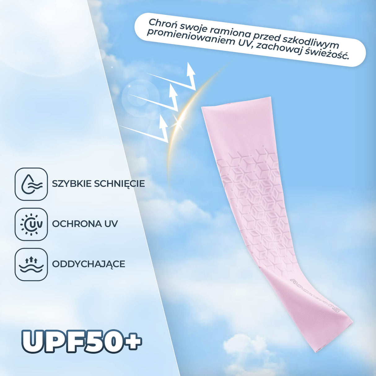 ROCKBROS Rękawy Rowerowe 4D Chłodzące Ramiona UPF 50+ Rękawy