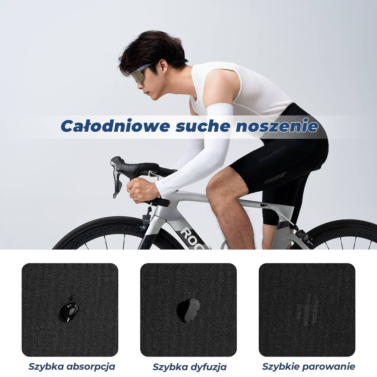 ROCKBROS Rękawy Rowerowe 4D Chłodzące Ramiona UPF 50+ Rękawy