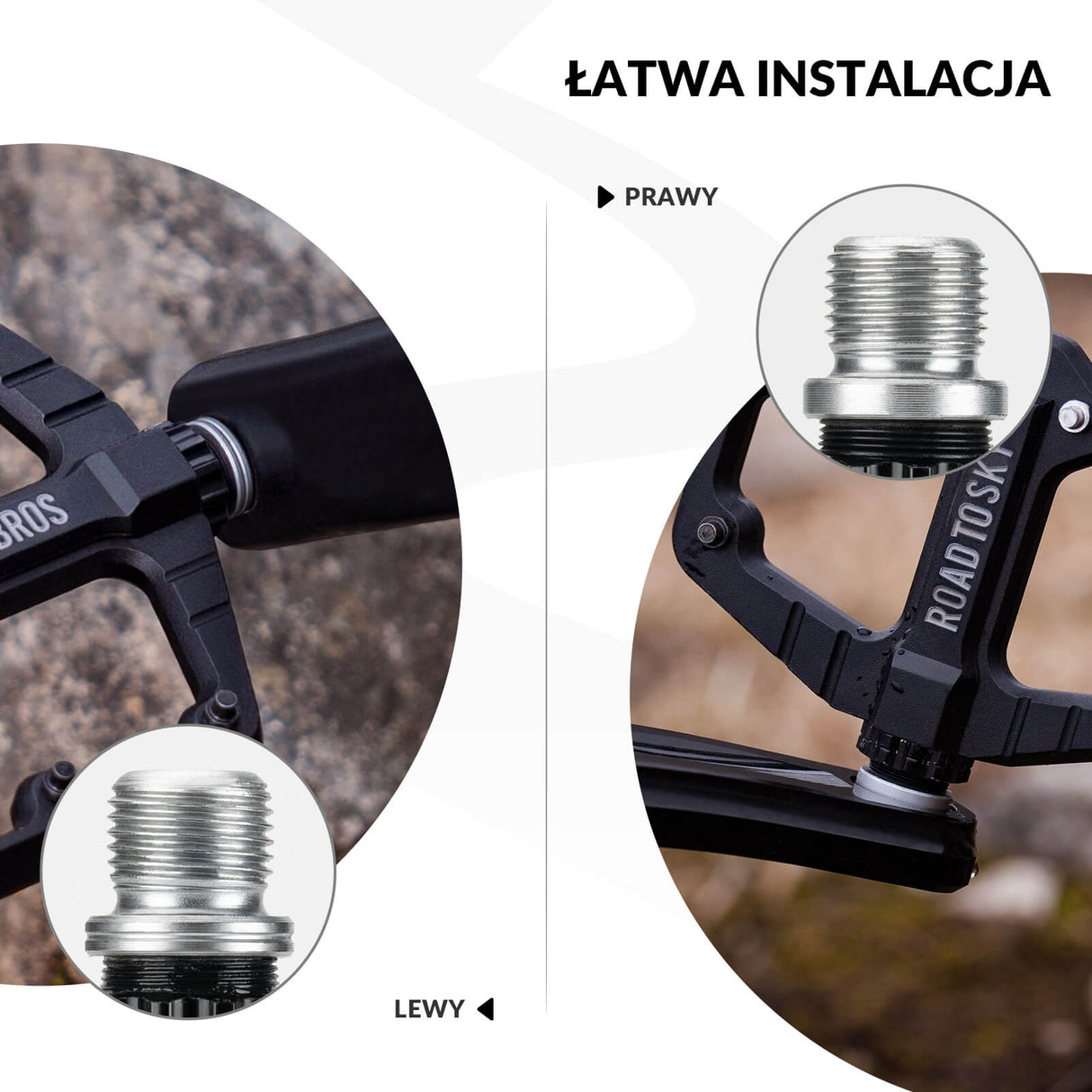 ROCKBROS ROAD TO SKY 9/16 Pedały Rowerowe Cala Aluminiowe Antypoślizgowe Pedały rowerowe