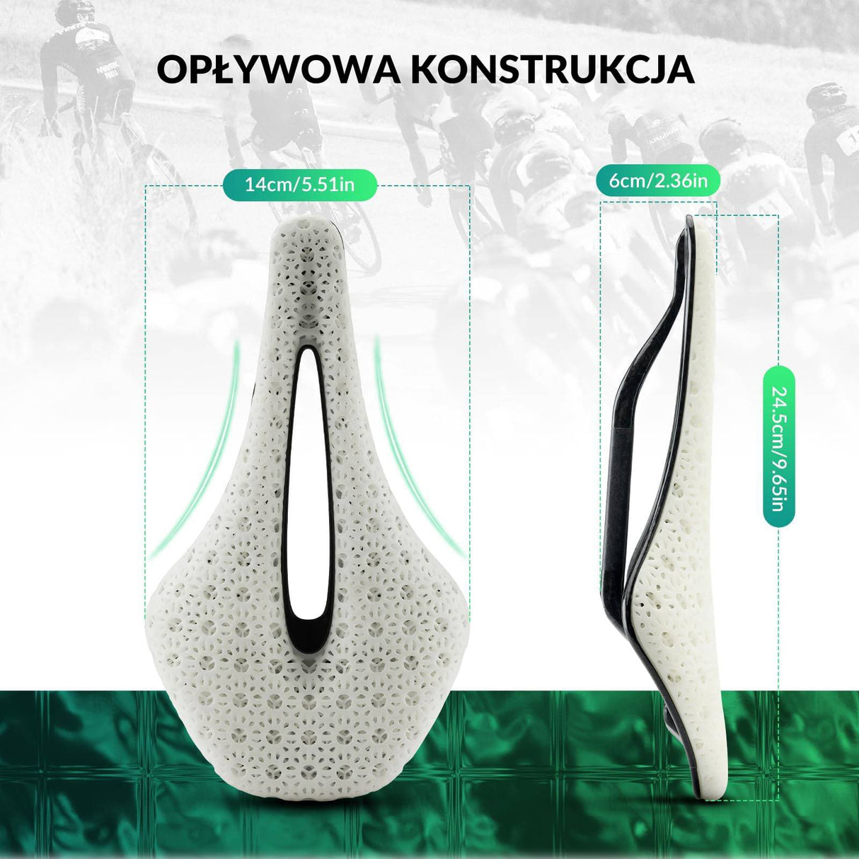ROCKBROS Siodełka Rowerowe Drukowane w 3d Włókno Węglowe Siodełka rowerowe