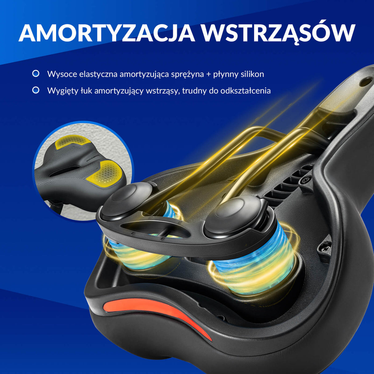 ROCKBROS Siodełka Rowerowe Silikonowa Absorpcja Wstrząsów -1176-2 Siodełka rowerowe