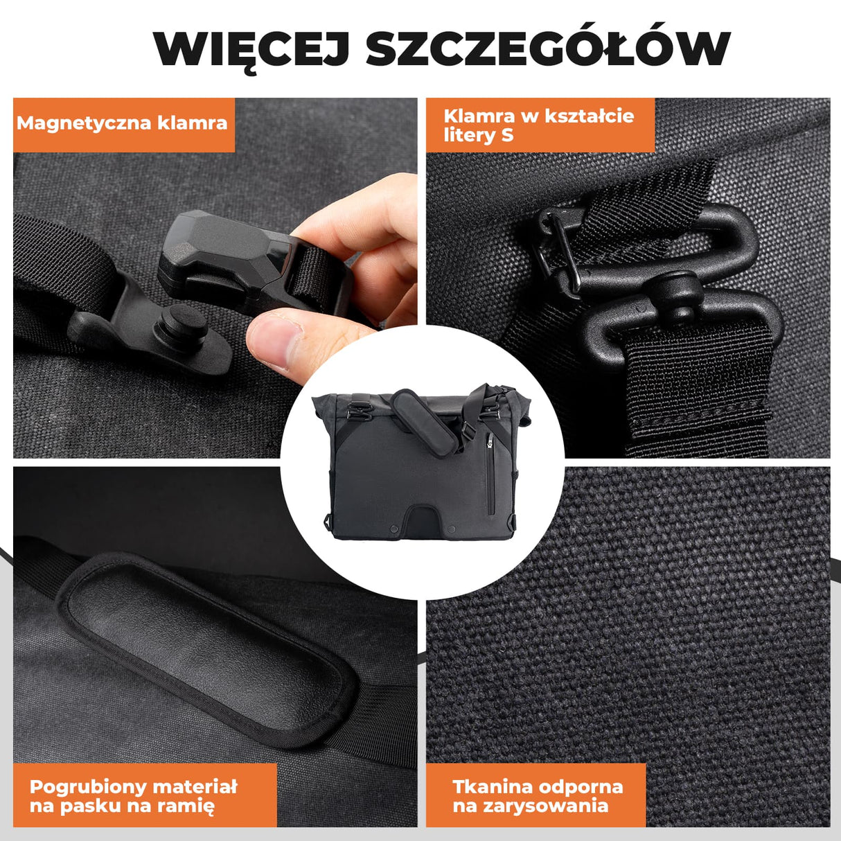 ROCKBROS Składana Torba Rowerowa Przednia 8L-10L Plecaki