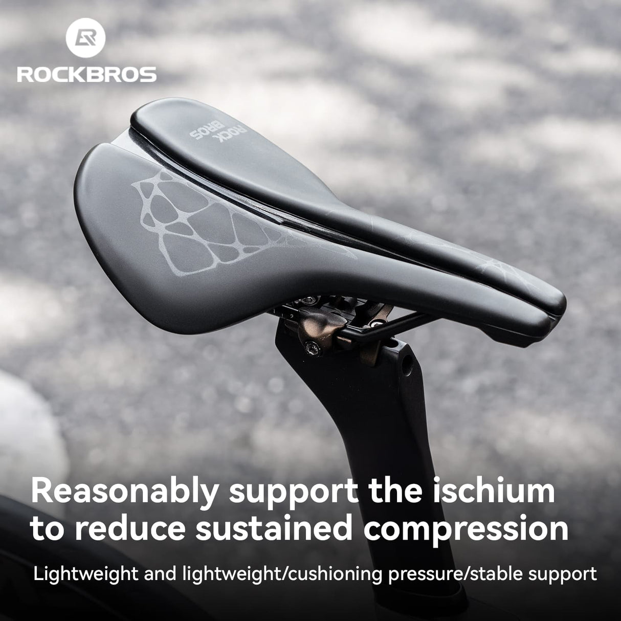 ROCKBROS Sportowe Siodełko Rowerowe Ergonomiczny Design, Pręty Cr-Mo i Wysok Siodełka rowerowe
