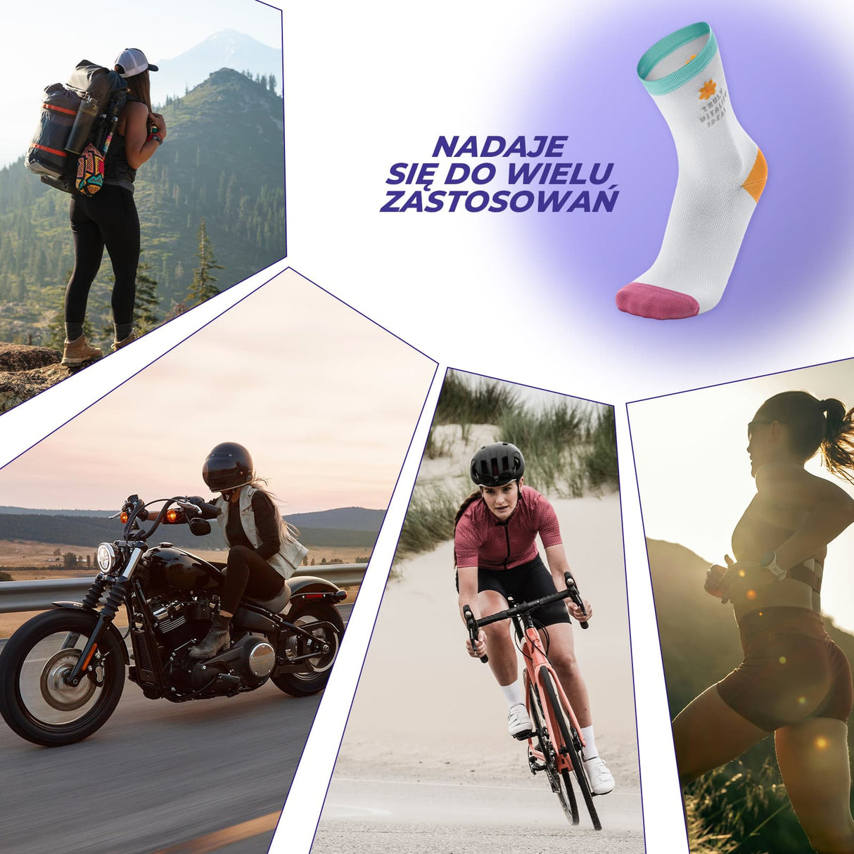 ROCKBROS TVI Damskie Długie Skarpetki do Kolarstwa Szosowego Skarpetka