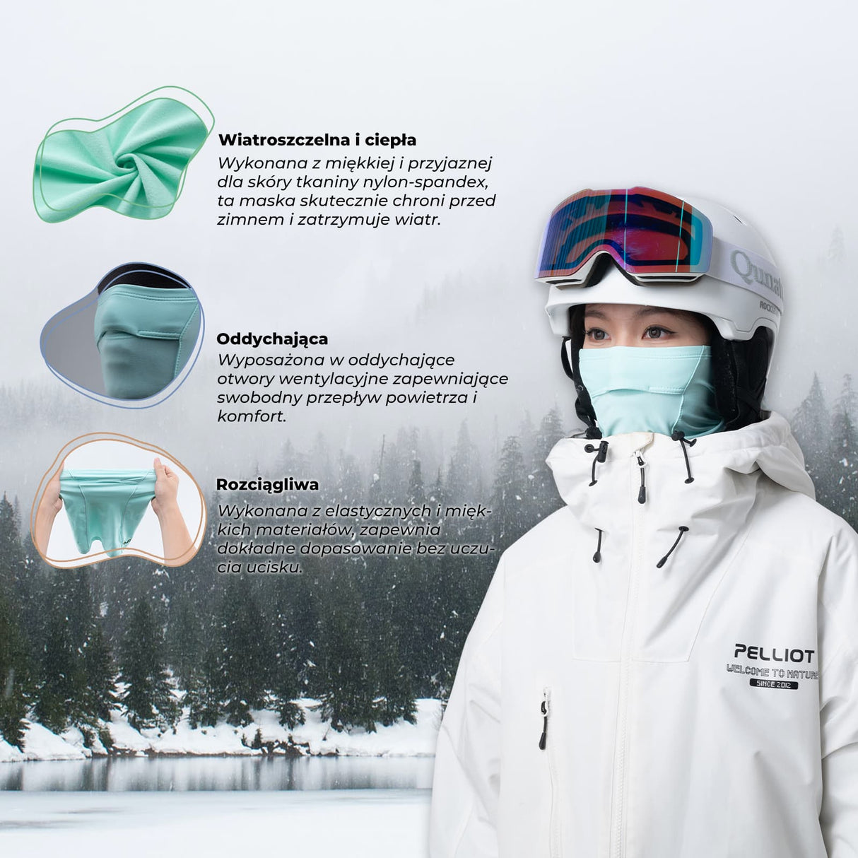 ROCKBROS TVI Kominiarki Damski Zimowy Ciepły-YDWB004 Kominiarki