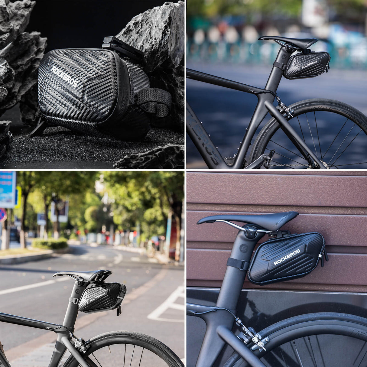 ROCKBROS Torba Podsiodłowa Rowerowa Twarda Skorupa o Fakturze Węgla 1.5L Torby podsiodłowe
