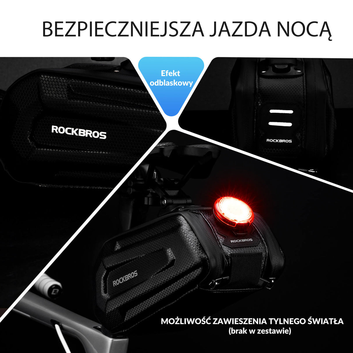 ROCKBROS Torby Podsiodłowe Twarda Skorupa z Podwójnym Zamkiem Błyskawicznym 1.7L Torby podsiodłowe