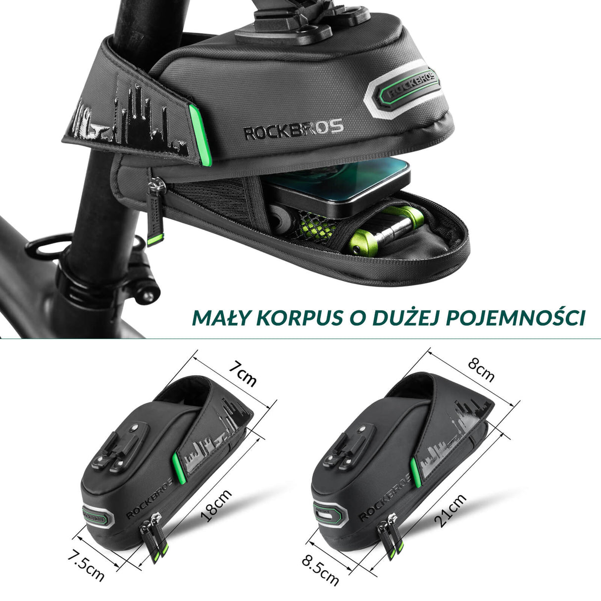 ROCKBROS Torby Podsiodłowe Wygodne Szybkie Zwalnianie 0,7L/0,9L Torby podsiodłowe