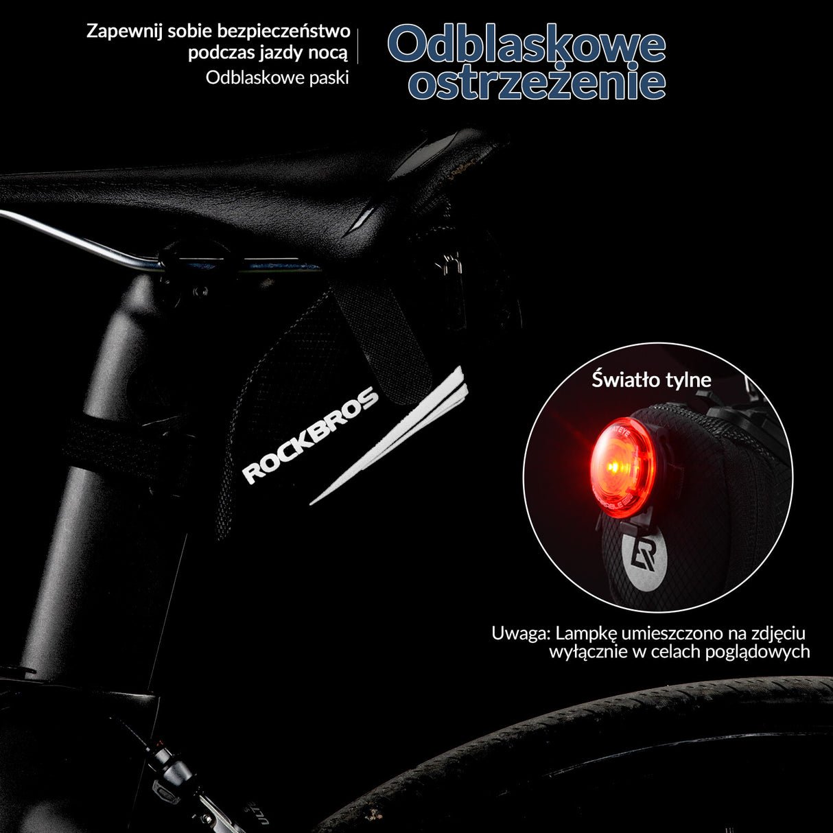 ROCKBROS Torby Podsiodłowe z Paskiem Mocującym/z Uchwytem 0.5L Torby podsiodłowe