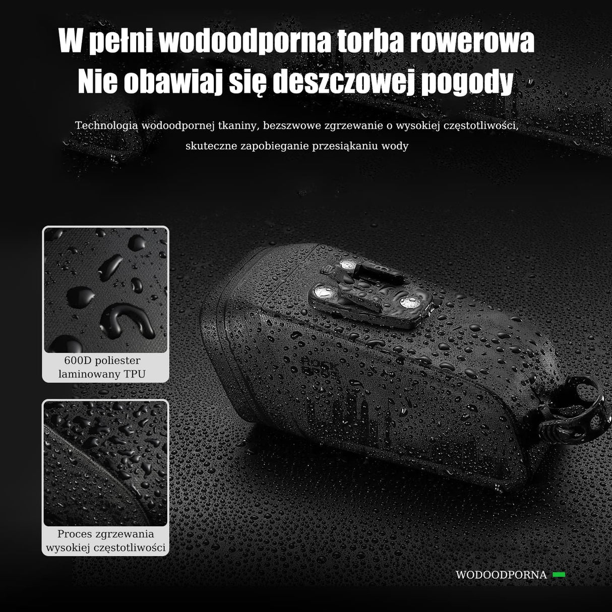 ROCKBROS Torby Podsiodłowe z Tylnym Światłem 0,66L-AS-141 Torby podsiodłowe