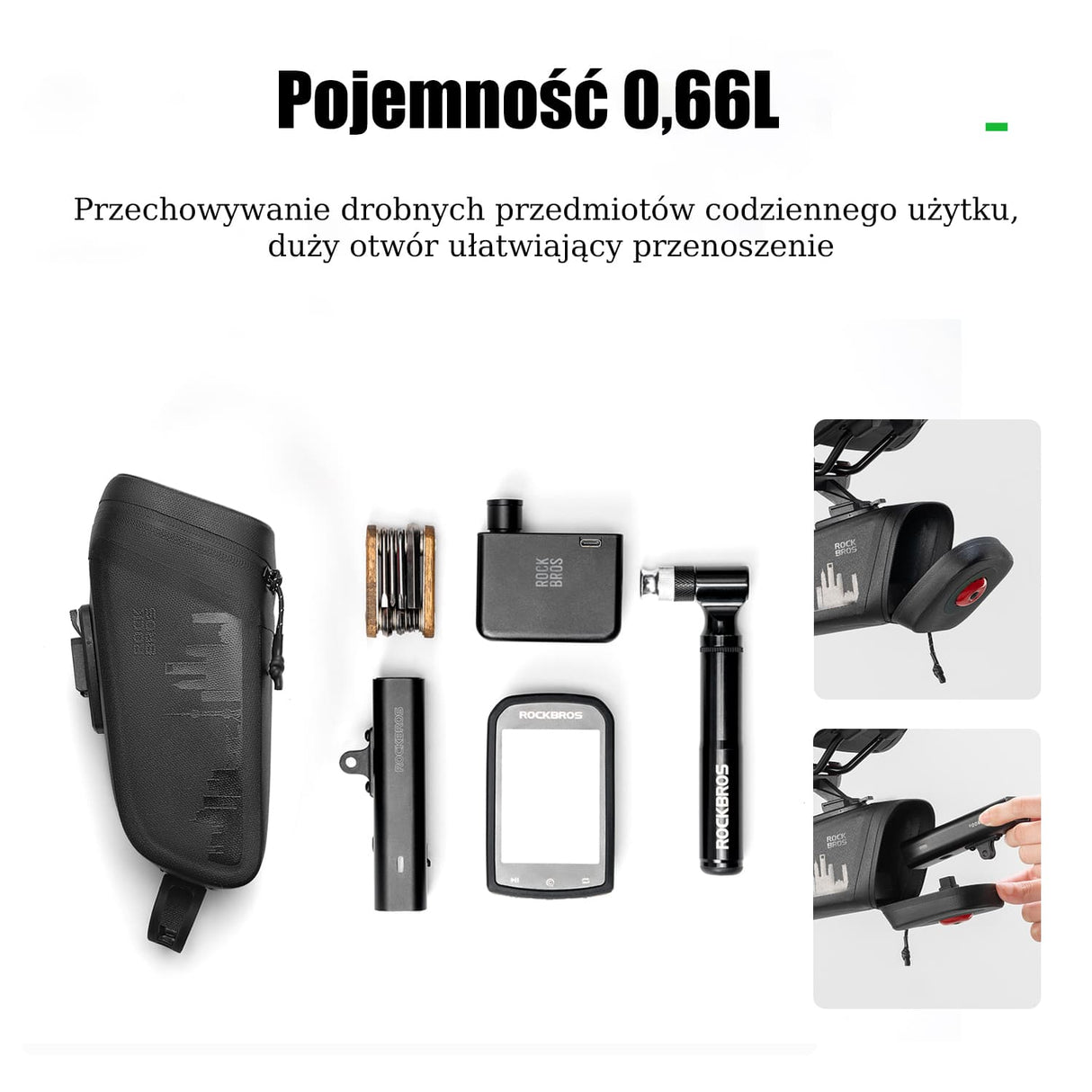 ROCKBROS Torby Podsiodłowe z Tylnym Światłem 0,66L-AS-141 Torby podsiodłowe