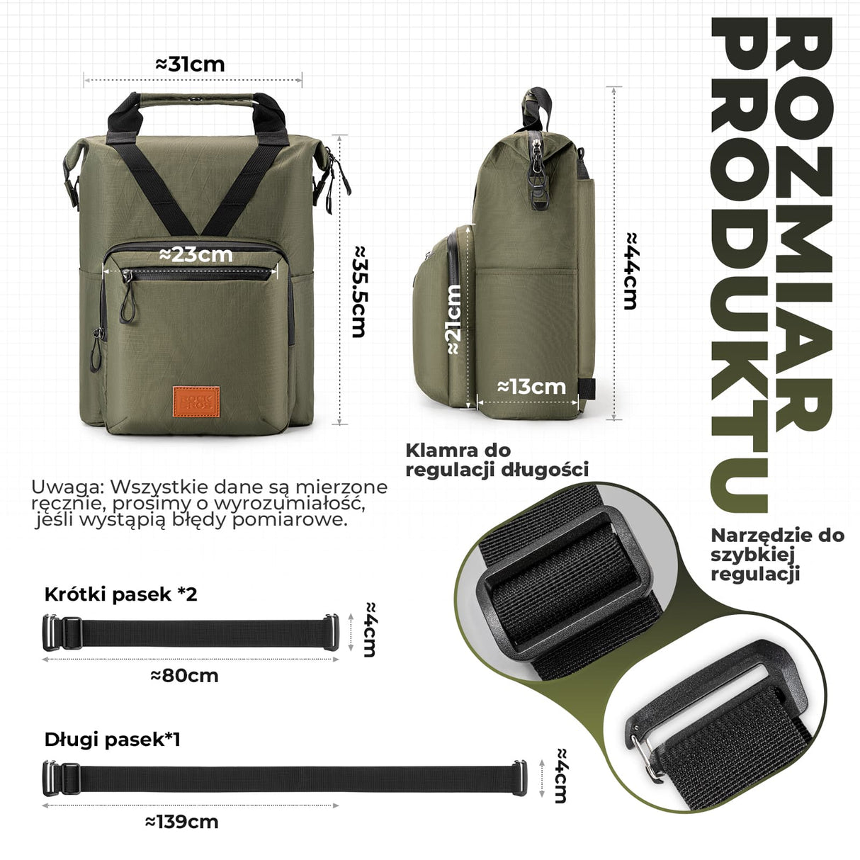 ROCKBROS Torby na Kierownicę Składany Wielofunkcyjny Plecak Rowerowy 11,5L Plecaki