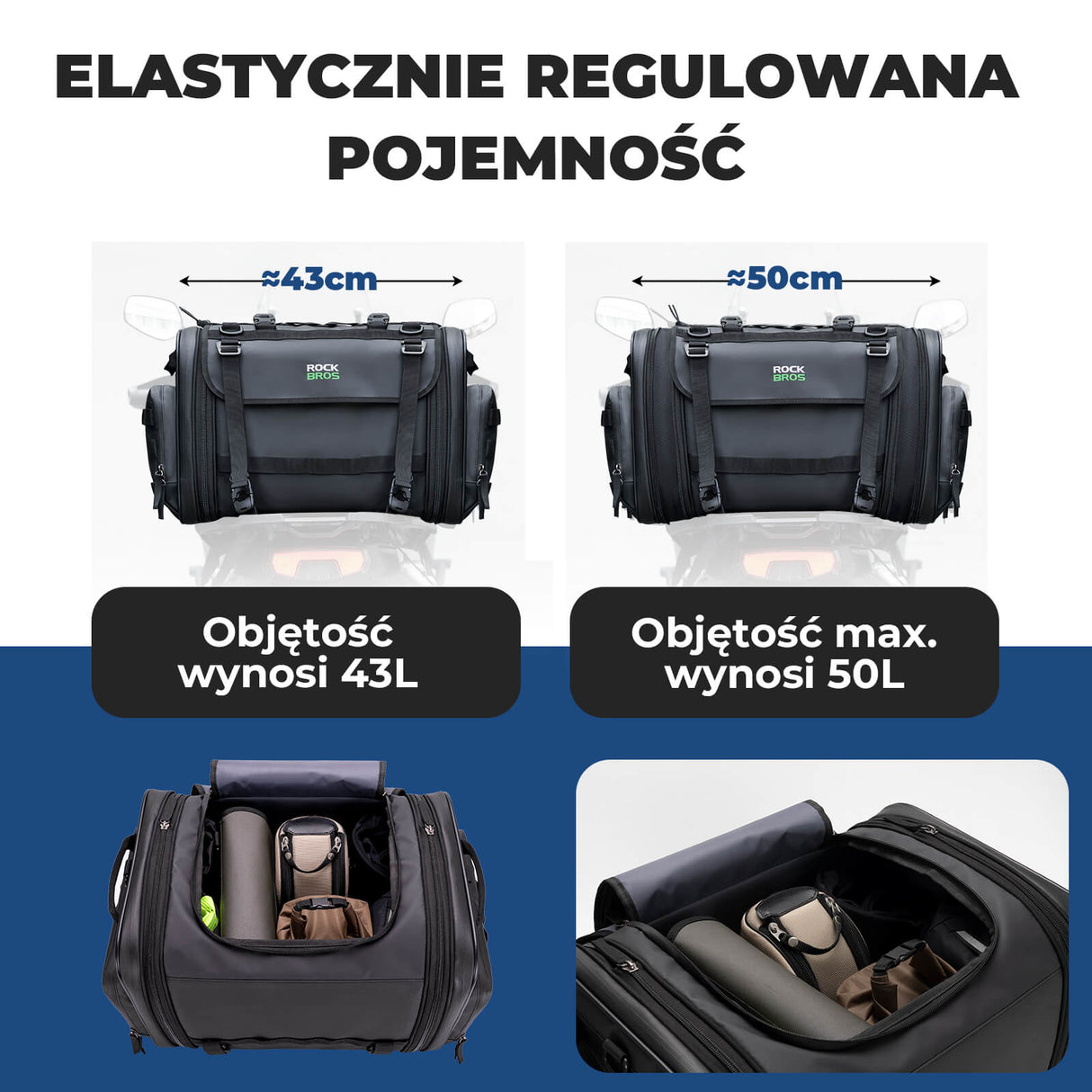ROCKBROS Torby i sakwy motocyklowe 43-50L Torby i sakwy motocyklowe