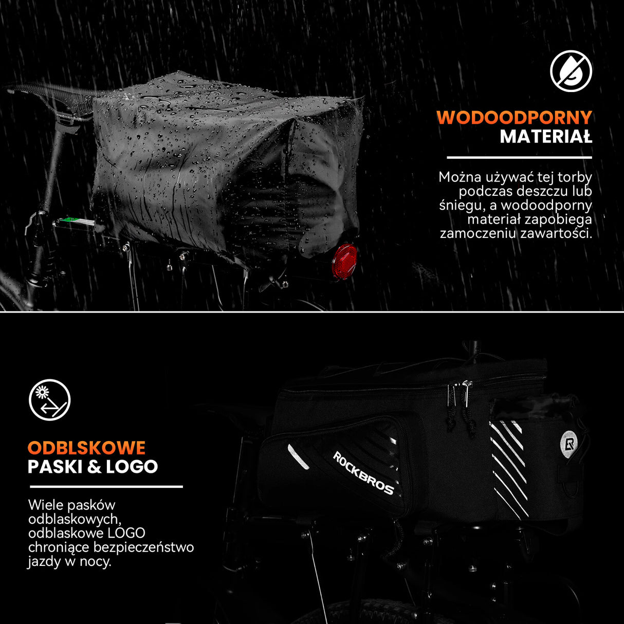 ROCKBROS Torby na Bagażnik Wielofunkcyjny 9-12L Torby na bagażnik