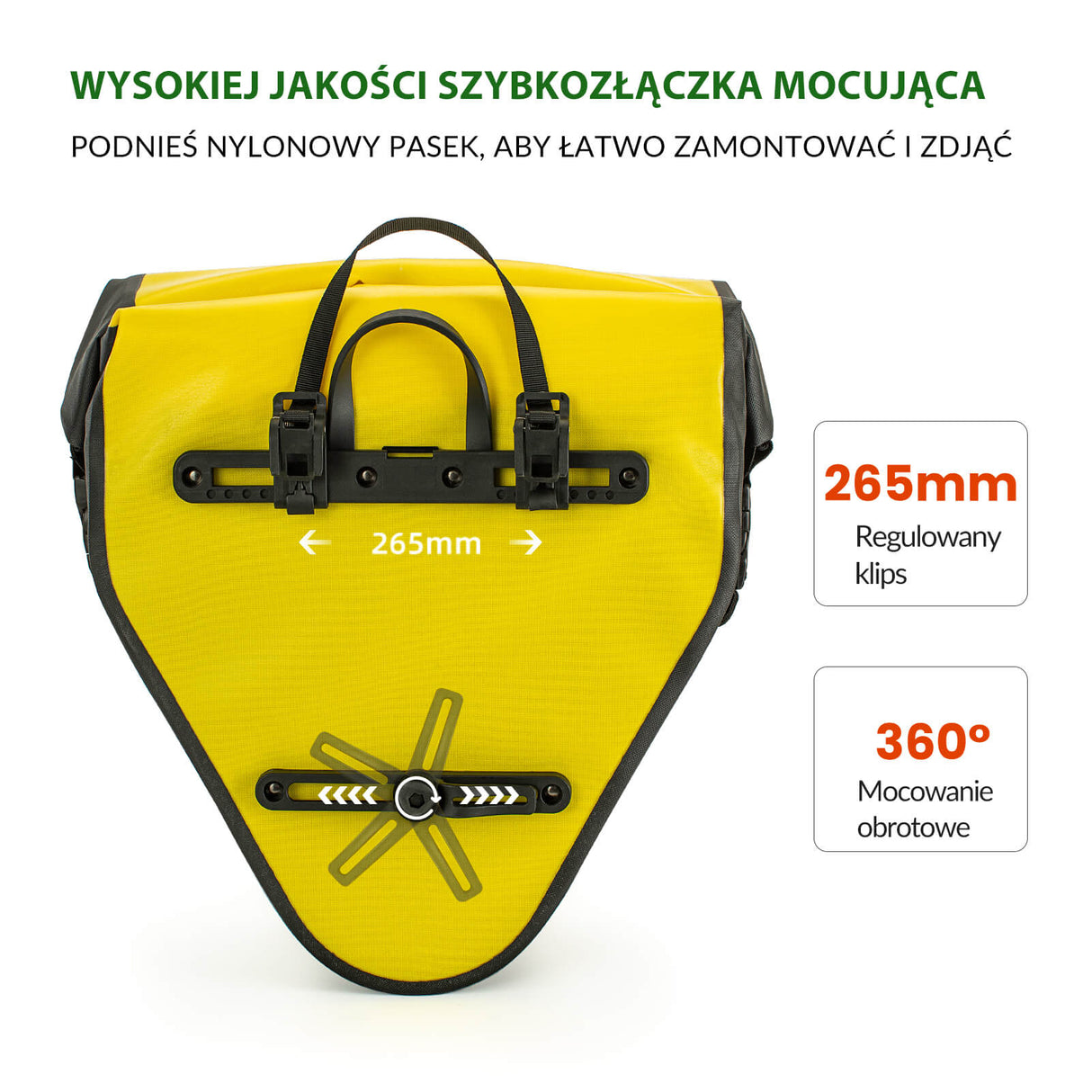 ROCKBROS Torby na Bagażnik Wodoodporna Torba Trójkątna o Dużej Pojemności 20L Torby na bagażnik