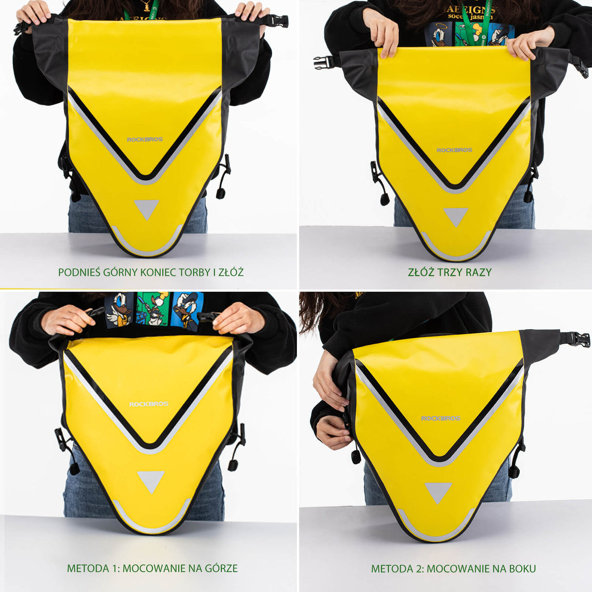 ROCKBROS Torby na Bagażnik Wodoodporna Torba Trójkątna o Dużej Pojemności 20L Torby na bagażnik